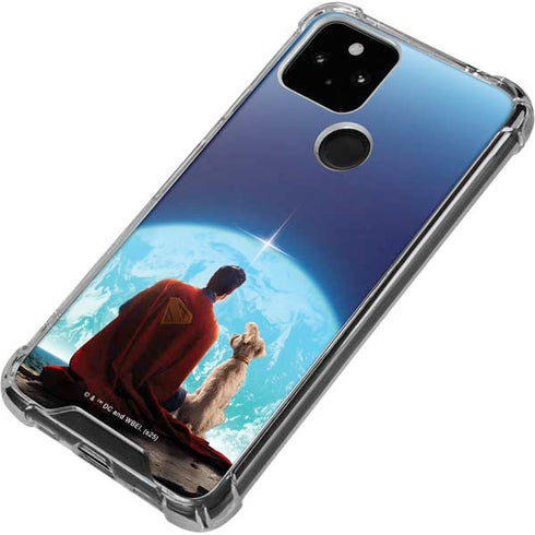 Superman 2025 Superman & Krypto watch the Earth Google Pixel 5a 5G Clear Case